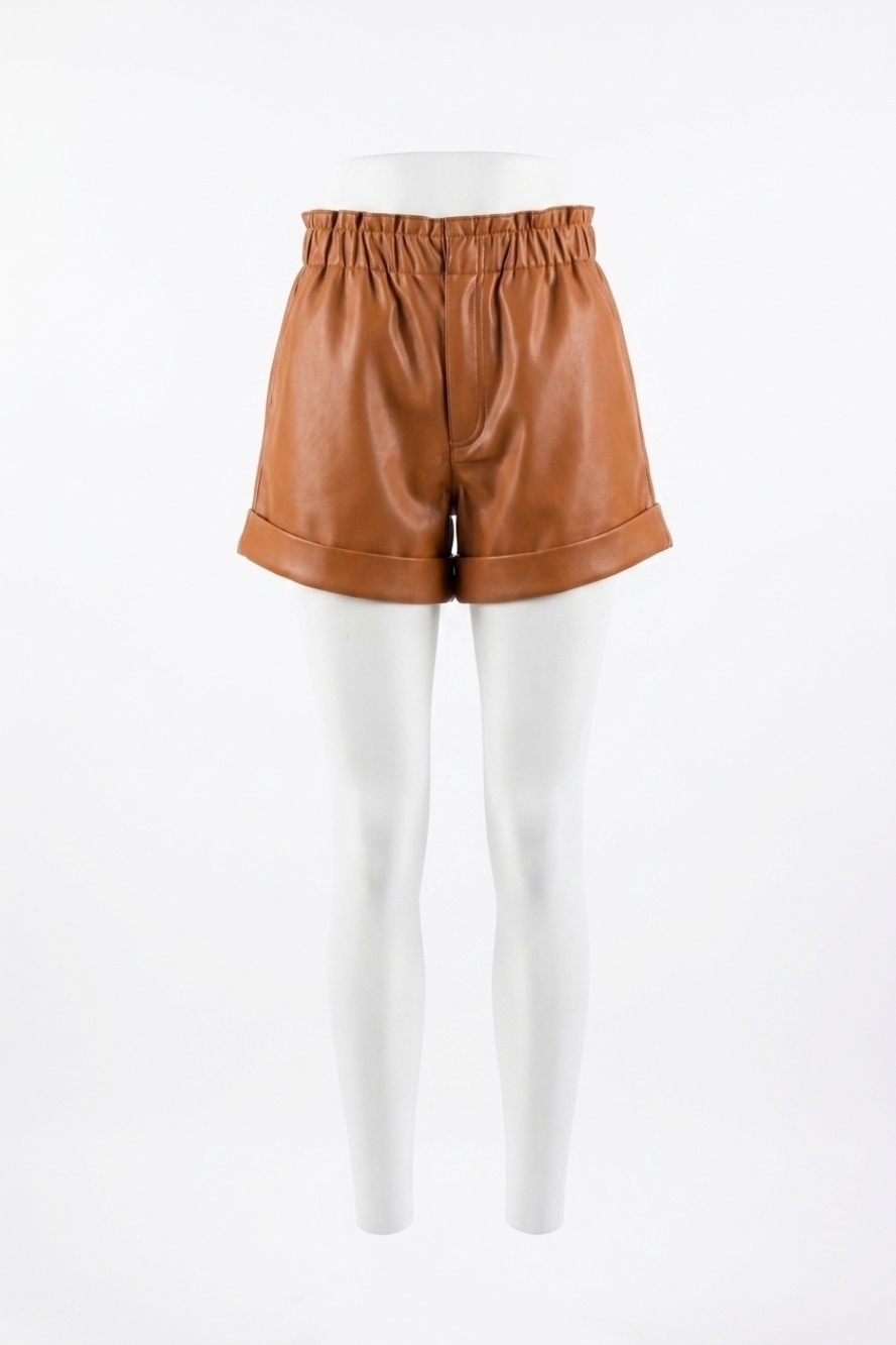NEW BUDDYLOVE vegan leather shorts in mocha